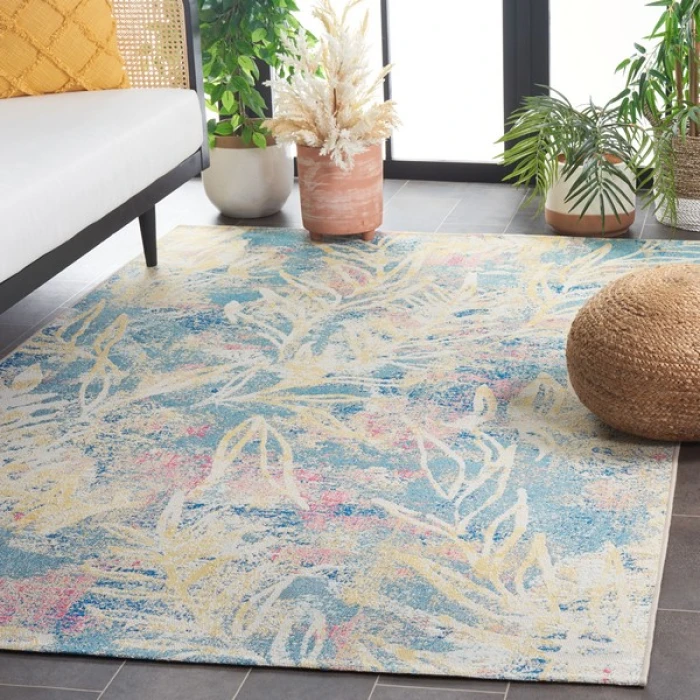 Safavieh Barbados BAR512 Light Blue / Ivory 4' X 6' Rectangle Area Rug