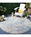 Safavieh Barbados BAR512 Light Blue / Ivory 6'-6" X 6'-6" Round Area Rug