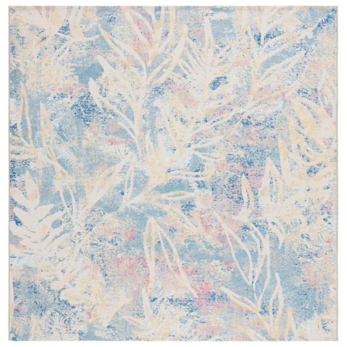 Safavieh Barbados BAR512 Light Blue / Ivory 6'-6" x 6'-6"Square Square Area Rug