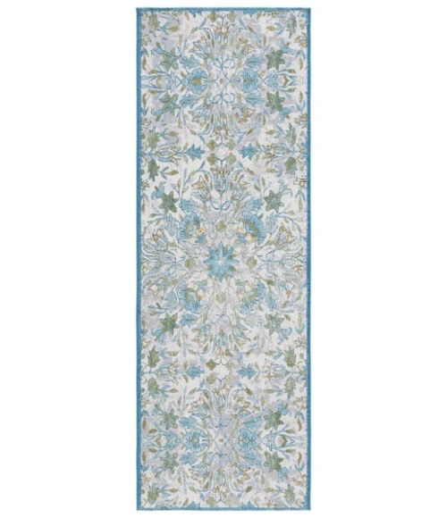 Safavieh Barbados BAR513 Ivory / Light Blue 2'-8" X 8' Runner Area Rug
