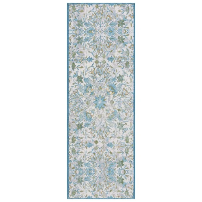 Safavieh Barbados BAR513 Ivory / Light Blue 2'-8" X 8' Runner Area Rug