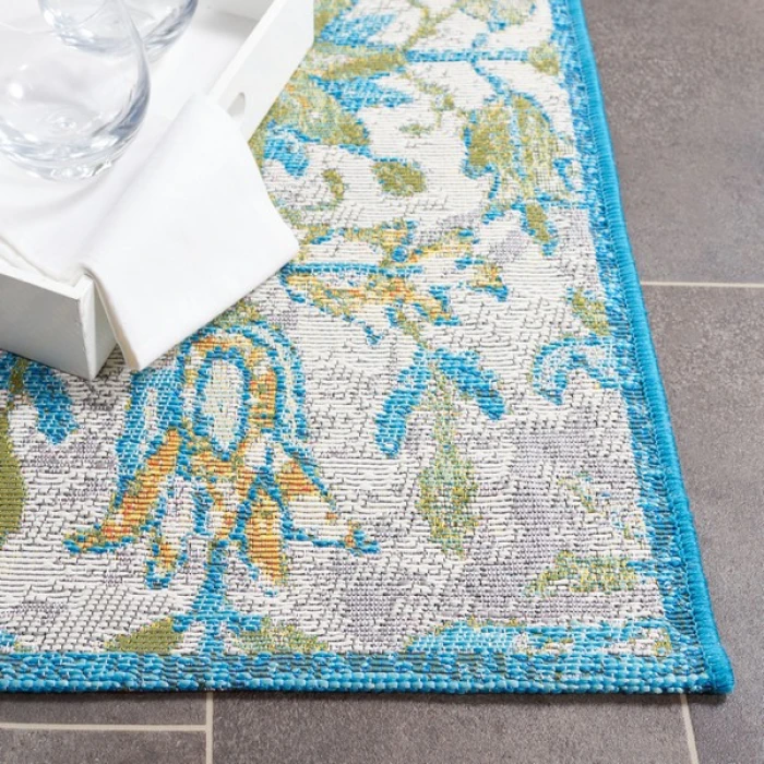 Safavieh Barbados BAR513 Ivory / Light Blue 9'-10" x 12'-5" Rectangle Area Rug