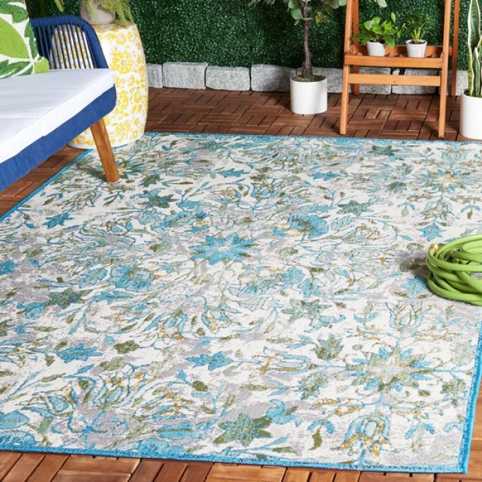 Safavieh Barbados BAR513 Ivory / Light Blue 9'-10" x 12'-5" Rectangle Area Rug