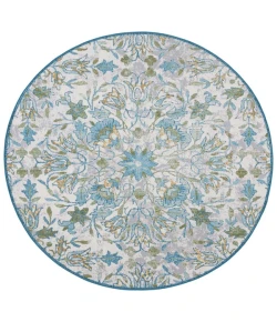 Safavieh Barbados BAR513 Ivory / Light Blue 6'-6" X 6'-6" Round Area Rug