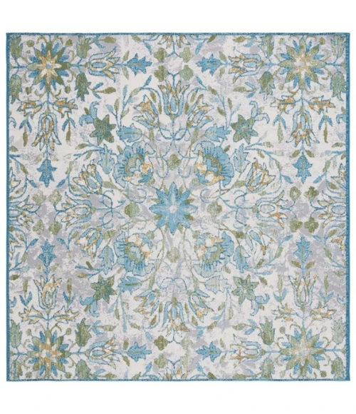 Safavieh Barbados BAR513 Ivory / Light Blue 6'-6" x 6'-6"Square Square Area Rug