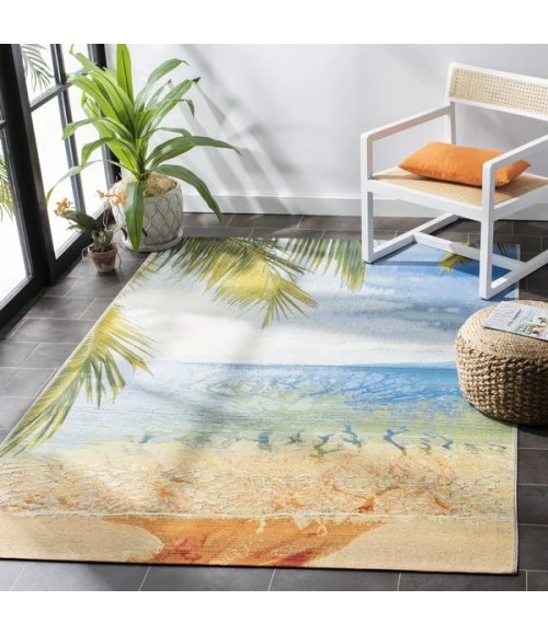 Safavieh Barbados BAR515 Gold / Blue 5'-3" X 7'-6" Rectangle Area Rug