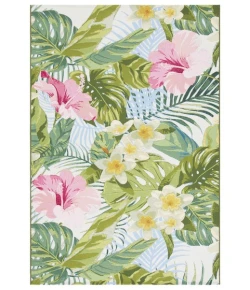 Safavieh Barbados BAR516 Green / Pink 3'-3" X 5'-3" Rectangle Area Rug