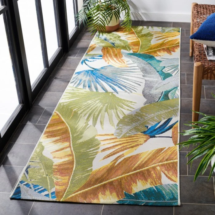 Safavieh Barbados BAR520 Gold / Green 2'-8" X 8' Runner Area Rug