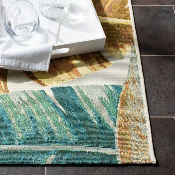 Safavieh Barbados BAR520 Gold / Green 2'-8" X 8' Runner Area Rug