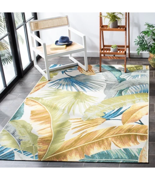 Safavieh Barbados BAR520 Gold / Green 4' X 6' Rectangle Area Rug