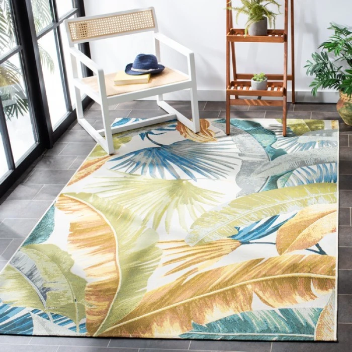 Safavieh Barbados BAR520 Gold / Green 8'-0" x 10'-5" Rectangle Area Rug