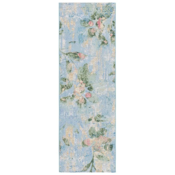 Safavieh Barbados BAR522 Light Blue / Green 2'-8" X 8' Runner Area Rug