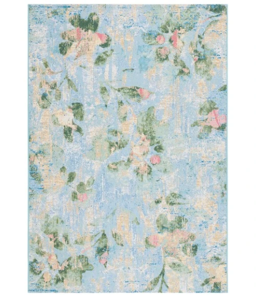 Safavieh Barbados BAR522 Light Blue / Green 5'-3" X 7'-6" Rectangle Area Rug