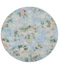 Safavieh Barbados BAR522 Light Blue / Green 6'-6" X 6'-6" Round Area Rug