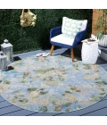 Safavieh Barbados BAR522 Light Blue / Green 6'-6" X 6'-6" Round Area Rug