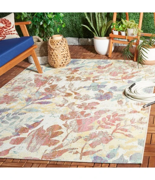 Safavieh Barbados BAR525 Beige / Red 4' X 6' Rectangle Area Rug