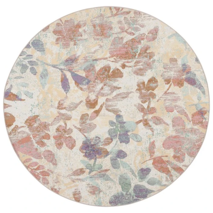 Safavieh Barbados BAR525 Beige / Red 6'-6" X 6'-6" Round Area Rug