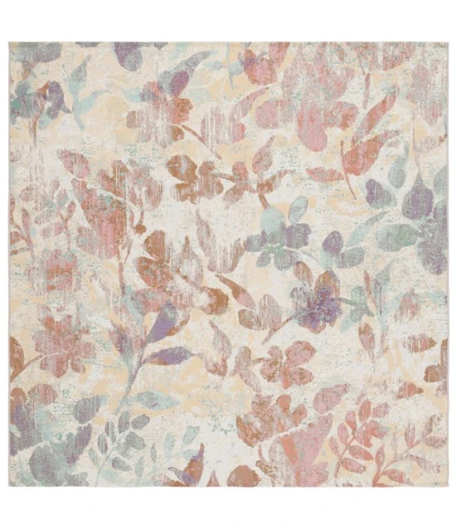 Safavieh Barbados BAR525 Beige / Red 6'-6" x 6'-6"Square Square Area Rug