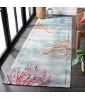 Safavieh Barbados BAR535 Teal / White 2'-8" X 8' Runner Area Rug