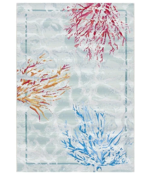 Safavieh Barbados BAR535 Teal / White 4' X 6' Rectangle Area Rug