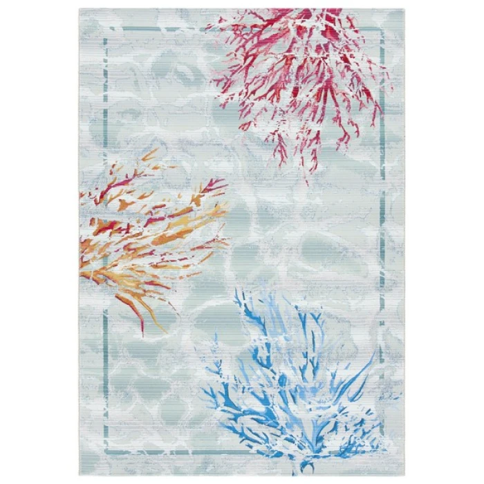 Safavieh Barbados BAR535 Teal / White 9'-10" x 12'-5" Rectangle Area Rug