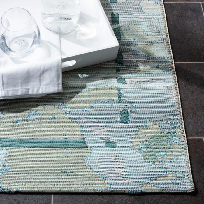 Safavieh Barbados BAR535 Teal / White 9'-10" x 12'-5" Rectangle Area Rug