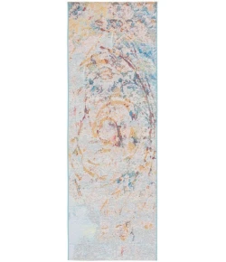 Safavieh Barbados BAR538 Light Blue / Yellow Rust 2'-8" X 8' Runner Area Rug