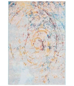 Safavieh Barbados BAR538 Light Blue / Yellow Rust 5'-3" X 7'-6" Rectangle Area Rug
