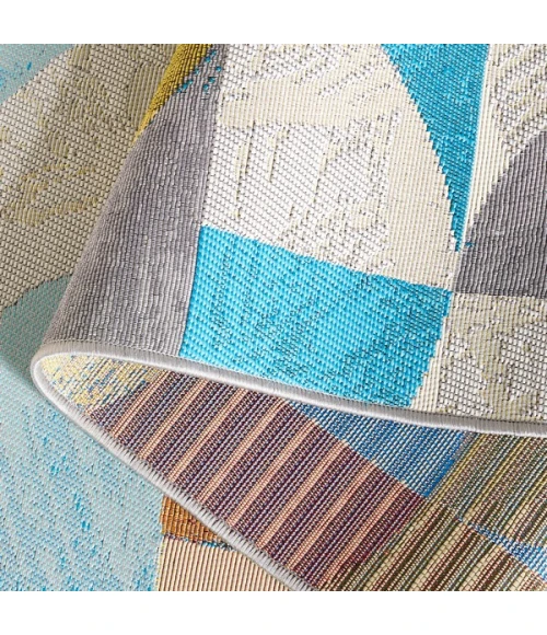 Safavieh Barbados BAR539 Ivory Black / Blue Rust 6'-6" x 6'-6"Square Square Area Rug