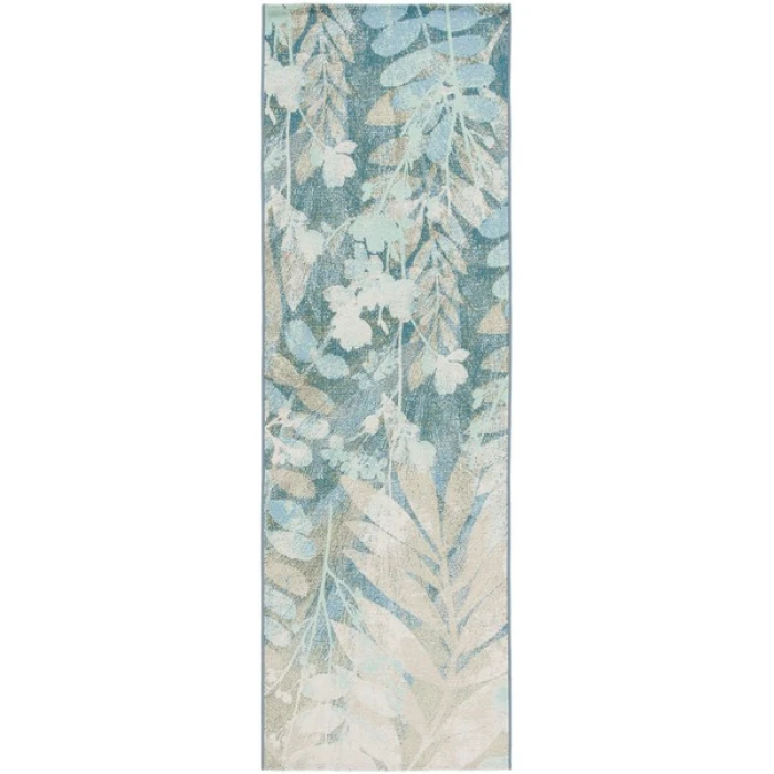 Safavieh Barbados BAR541 Blue Green / Ivory 2'-8" X 8' Runner Area Rug
