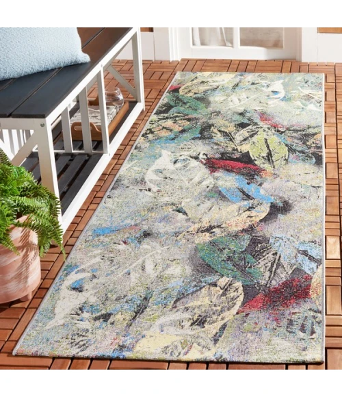 Safavieh Barbados BAR542 Black Green / Pink 2'-8" X 8' Runner Area Rug