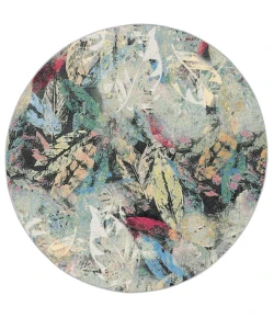 Safavieh Barbados BAR542 Black Green / Pink 6'-6" X 6'-6" Round Area Rug