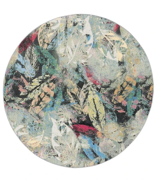 Safavieh Barbados BAR542 Black Green / Pink 6'-6" X 6'-6" Round Area Rug