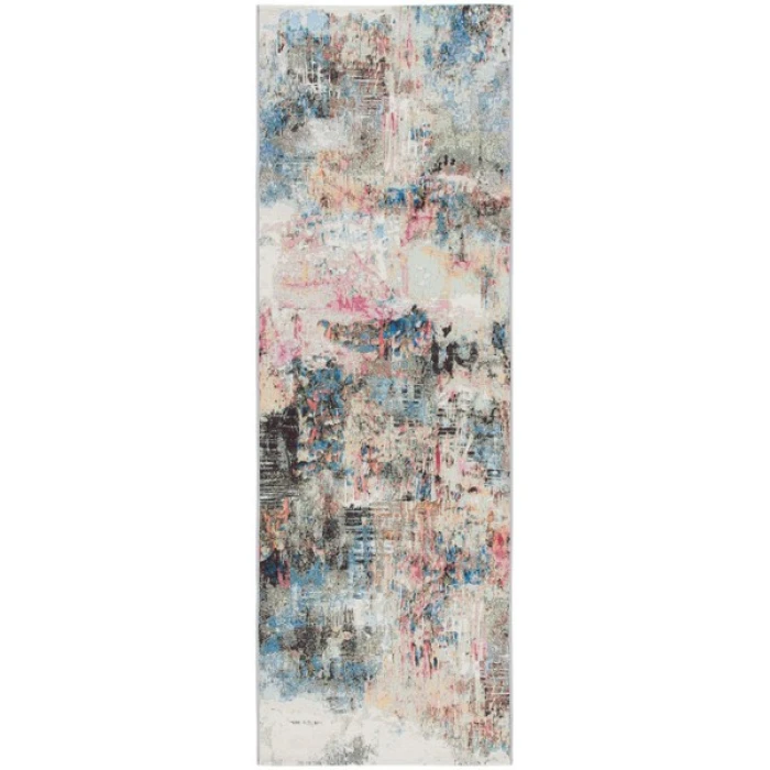 Safavieh Barbados BAR544 Green Ivory / Black Rust 2'-8" X 8' Runner Area Rug
