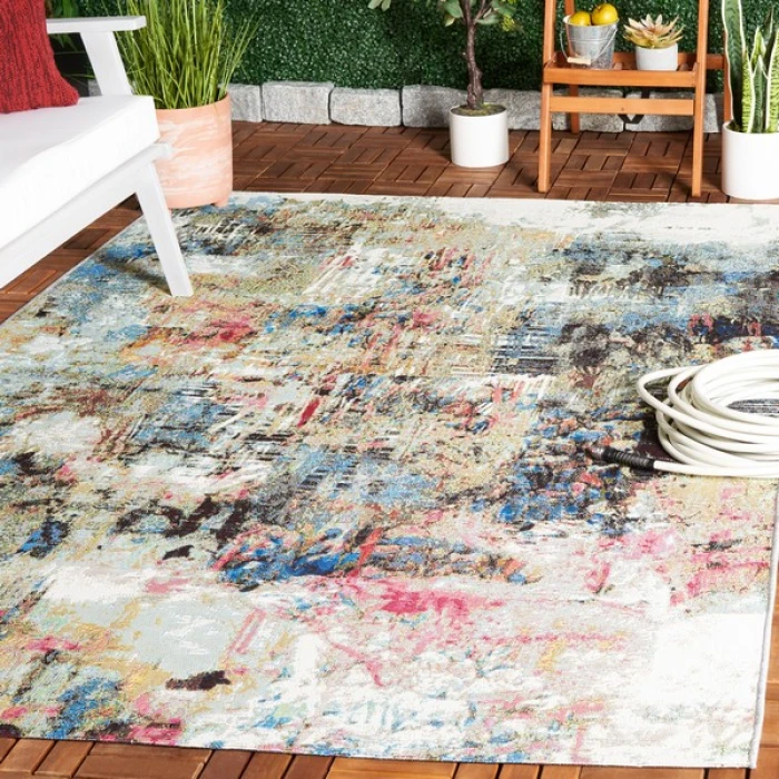 Safavieh Barbados BAR544 Green Ivory / Black Rust 9'-10" x 12'-5" Rectangle Area Rug