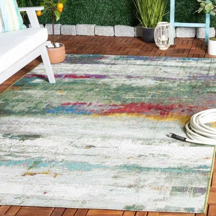 Safavieh Barbados BAR545 Green / Blue Purple 4' X 6' Rectangle Area Rug