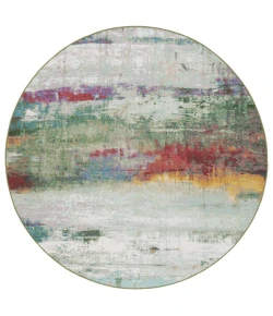 Safavieh Barbados BAR545 Green / Blue Purple 6'-6" X 6'-6" Round Area Rug