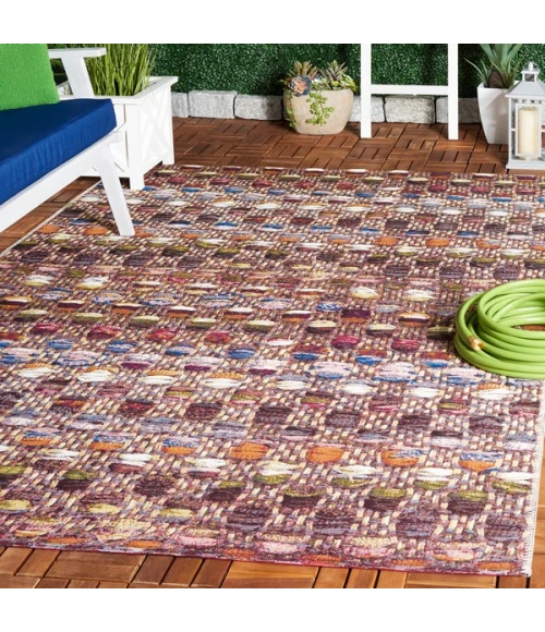 Safavieh Barbados BAR546 Purple / Green Rust 5'-3" X 7'-6" Rectangle Area Rug