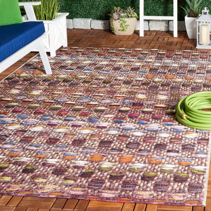 Safavieh Barbados BAR546 Purple / Green Rust 5'-3" X 7'-6" Rectangle Area Rug