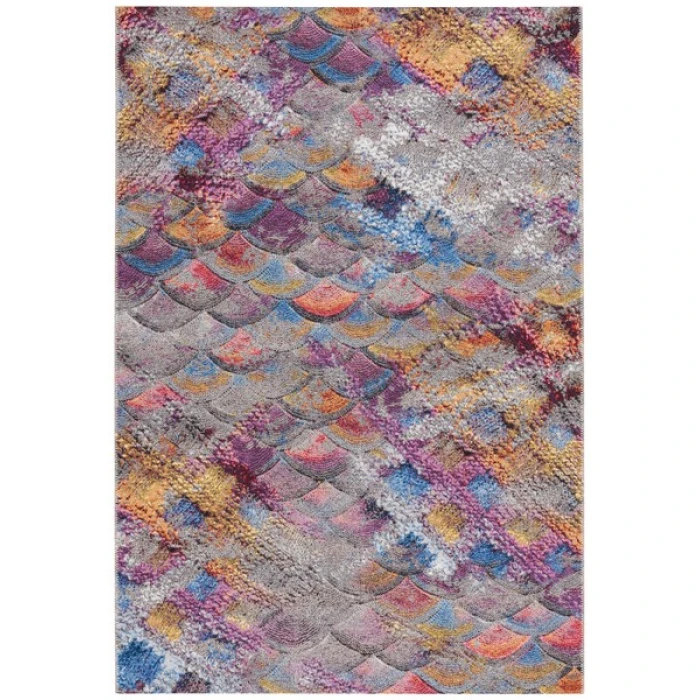 Safavieh Barbados BAR547 Grey Purple / Blue Gold 4' X 6' Rectangle Area Rug
