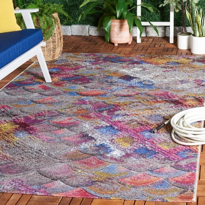 Safavieh Barbados BAR547 Grey Purple / Blue Gold 4' X 6' Rectangle Area Rug