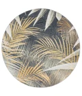 Safavieh Barbados BAR549 Black Green / Gold 6'-6" X 6'-6" Round Area Rug
