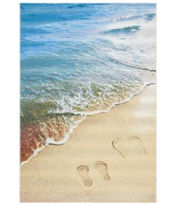 Safavieh Barbados BAR550 Gold / Blue 8' X 8' Square Area Rug