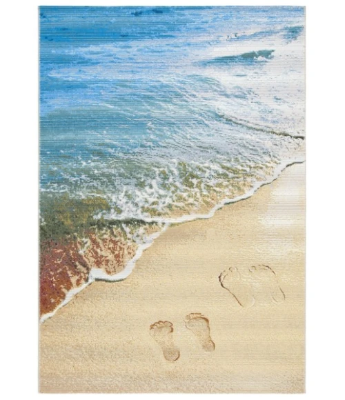 Safavieh Barbados BAR550 Gold / Blue 8' X 8' Square Area Rug