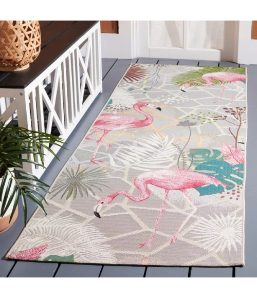 Safavieh Barbados BAR551 Grey / Pink 2'-8" X 8' Runner Area Rug