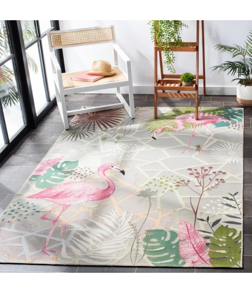 Safavieh Barbados BAR551 Grey / Pink 5'-3" X 7'-6" Rectangle Area Rug