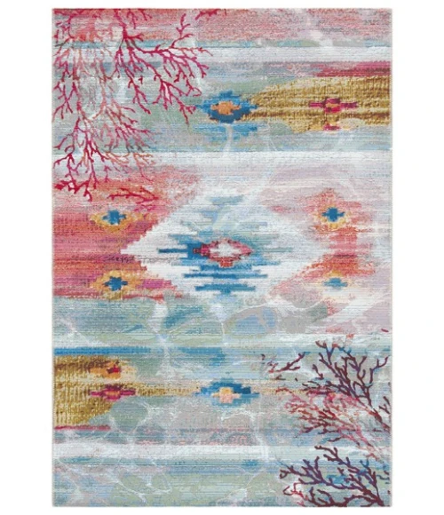 Safavieh Barbados BAR554 Light Blue / Pink 5'-3" X 7'-6" Rectangle Area Rug