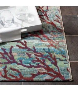 Safavieh Barbados BAR554 Light Blue / Pink 2'-8" x 10'-5" Runner Area Rug