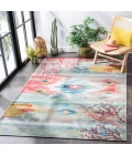 Safavieh Barbados BAR554 Light Blue / Pink 5'-3" X 7'-6" Rectangle Area Rug