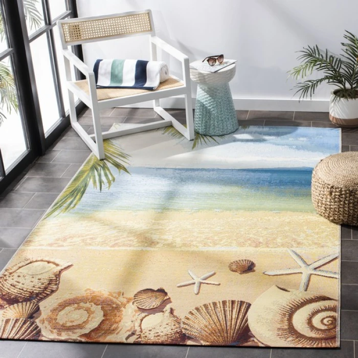 Safavieh Barbados BAR555 Gold / Blue 9'-10" x 12'-5" Rectangle Area Rug